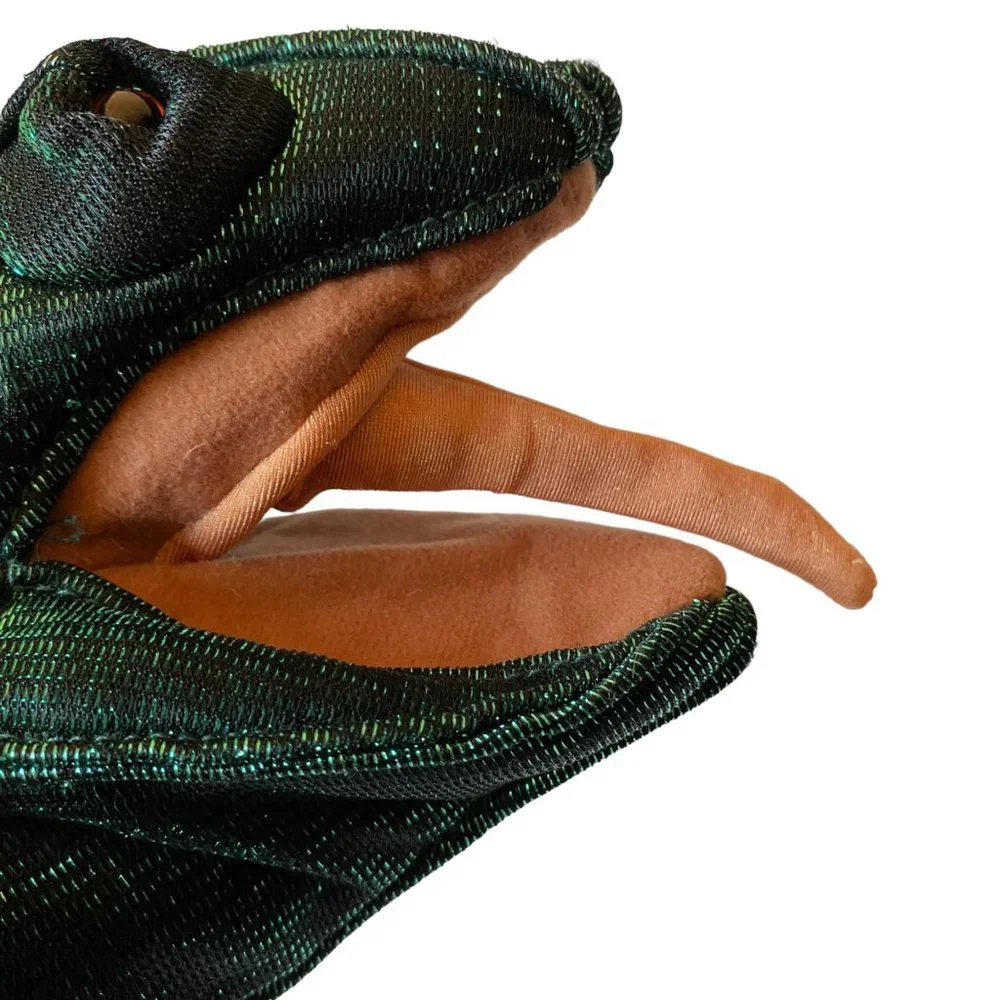 Folkmanis chameleon hand puppet‎ iridescent green lizard Folktails 15.5